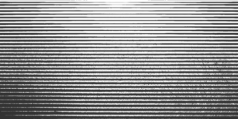 Obraz premium Black and white horizontal lines with gradient density and textured patterns abstract background