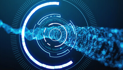 Digital Abstraction: A captivating display of interconnectedness, blending technological precision with flowing organic forms, symbolizing innovation.