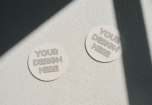 Mockup Of Two Customizable Round Coasters
