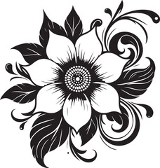 black and white flower