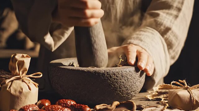 Cinematic Wisdom: A Traditional Herbalist at Work
