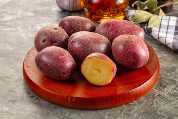 Red raw potato for cooking