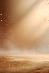 Golden light beams illuminate dusty atmospheric background