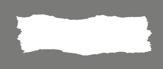 Torn paper frame background. White blank sheet wallpaper with jagged edges. Ripped grunge element bundle for poster, text box, banner. Vector Ilustration