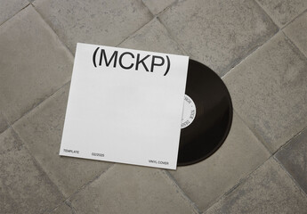 Mockup Of Customized Lp Cover And Vinyl Record