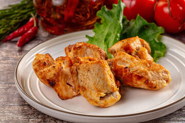 Grilled chicken meat kebab barbecue