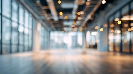 Modern Office Space with Blurred Background and Warm Lighting