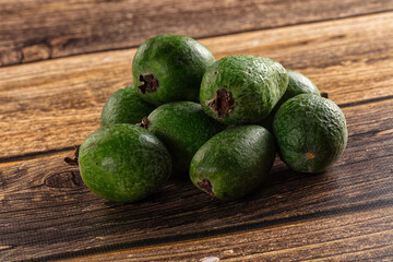 Fresh sweet juicy green feijoa fruit