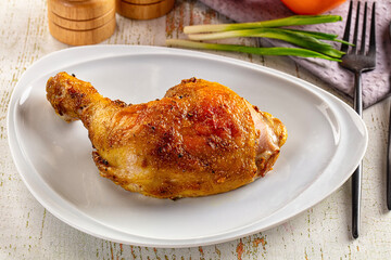 Roasted tasty hot chicken leg