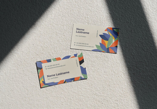 Mockup Of Two Customized Horizontal Us Business Cards