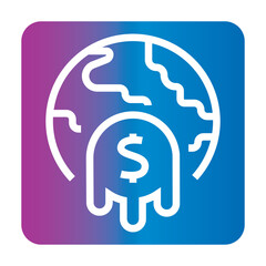 
recession black line icon for digital and print projects.