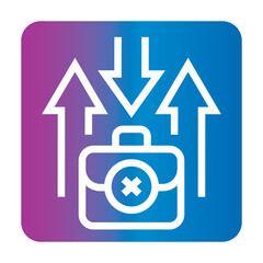 stagflation black line icon for digital and print projects.