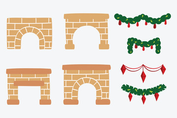 Christmas fireplace and ornament