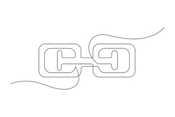 Obraz premium Simple outline illustration of metal chain continuous single line drawing