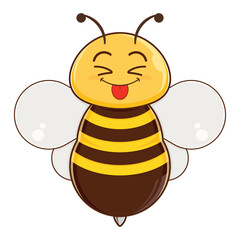 bee playful face cartoon cute