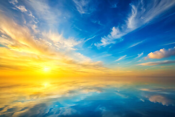 Obraz premium Sky-inspired gradient, pale blue to soft yellow horizon