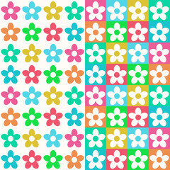 Seamless multicolor floral backgrounds collection