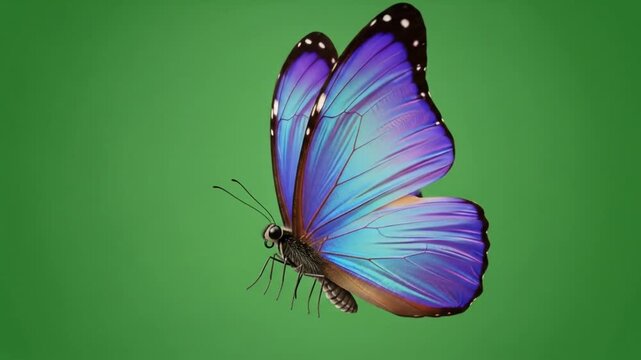 Beautiful butterfly with vibrant colors fluttering in the green background.