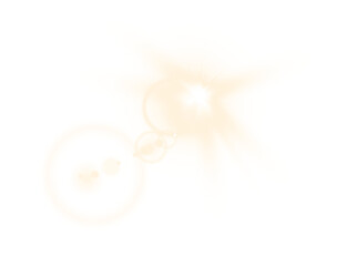 Bright glowing starburst with sparkling light rays and soft bokeh glow on transparent background