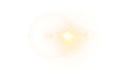 Bright glowing starburst with sparkling light rays and soft bokeh glow on transparent background