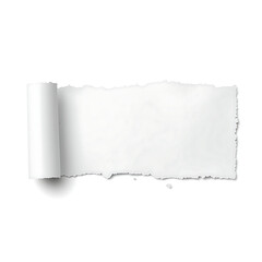 Torn white paper sheets are depicted against a transparent background, highlighting the ripped edges of the paper. The imagery features a single piece of paper that is torn, emphasizing its damaged st