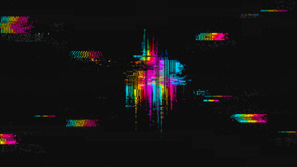 VHS Glitch Screen Effect. Abstract Technology Vector Background