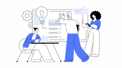 Brainstorming session to solve business problems with ideas and growth data