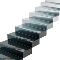 Modern glass staircase with clean lines against a dark background