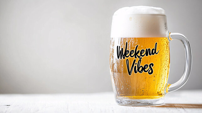 Refreshing beer with foam, ideal for weekend celebrations and happy hours