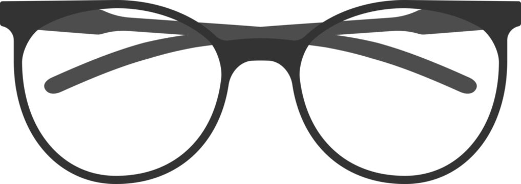 Black folded eyeglasses minimal vector illustration