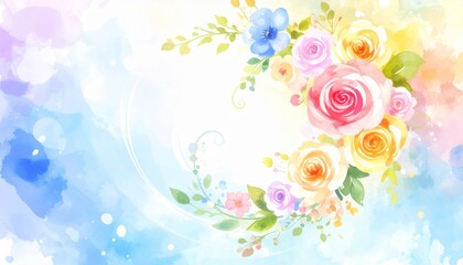 Elegant watercolor roses background for romantic designs and floral artworks beautiful watercolor roses pattern ideal for elegant backgrounds and diverse floral designs.