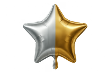 Two tone gold silver star foil balloon