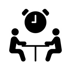 Coaching Session Timer Stop Clock Flat Black Icon
