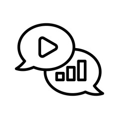 Outline Feedback Conversation Chat Bubbles Line Icon
