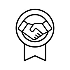 Outline Mentor Certified Badge Star Line Art Icon
