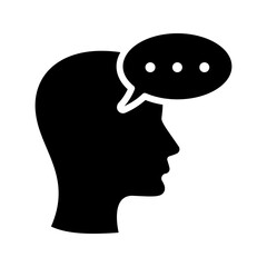 Mentor Speech Bubble Advice Chat Flat Black Icon
