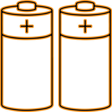 Two aa batteries side by side with positive terminals facing up