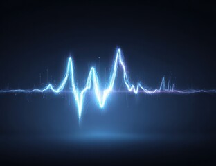 A blue wave with a white line in the middle