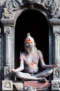 Portrait of Hindu sadhu, Kathmandu, Nepal