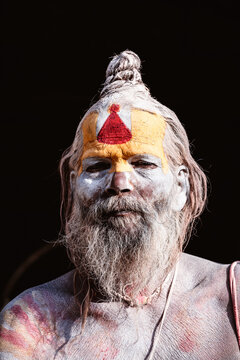 Portrait of Hindu sadhu, Kathmandu, Nepal