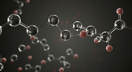 Close-Up Visualization of Complex Molecules and Atoms in Scientific Research, Capturing the Intricate Structures of Chemistry and Physics