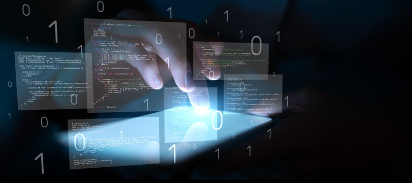 Programming Dashboard Displaying Multiple Code Blocks on Digital Screen.