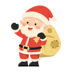 Cartoon Santa Claus With Sack Illustration