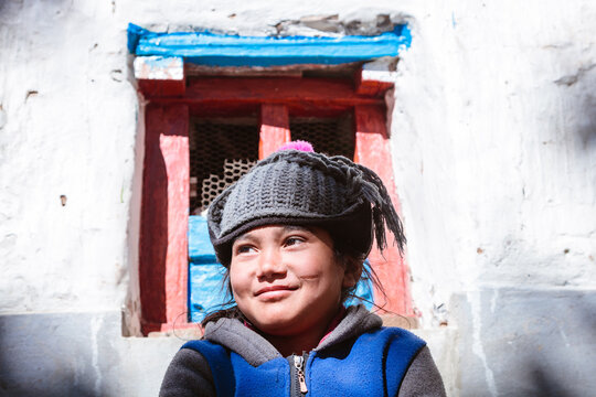 Portrait of local child, Upper Mustang region, Nepal