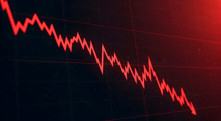 Financial Downgrade Concept Represented By A Dramatic Decline Graph Displaying Severe Losses In The Stock Market Amid Economic Crisis