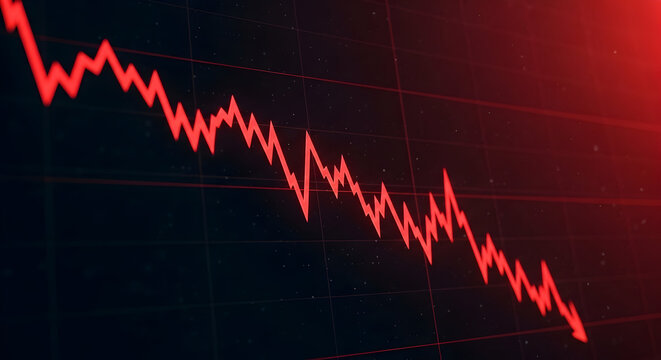 Financial Downgrade Concept Represented By A Dramatic Decline Graph Displaying Severe Losses In The Stock Market Amid Economic Crisis - Powered by Adobe