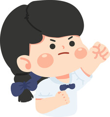 Illustration of Woman with Fist Raised