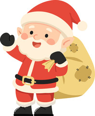 Cartoon Santa Claus With Sack Illustration