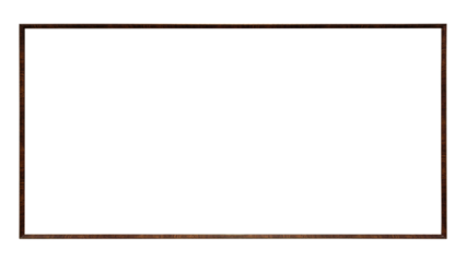 Dark gold metal photo frame with a textured finish, isolated on a pure transparent background with png. Horizontal orientation, ready for overlay or design use