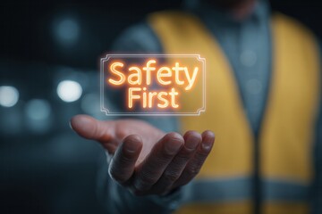 Work safety awareness event construction site digital content indoor close-up promoting workplace safety